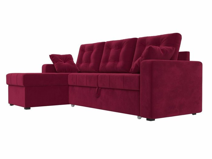 Угловой диван-кровать Камелот бордового цвета левый угол - лучшие Угловые диваны в INMYROOM