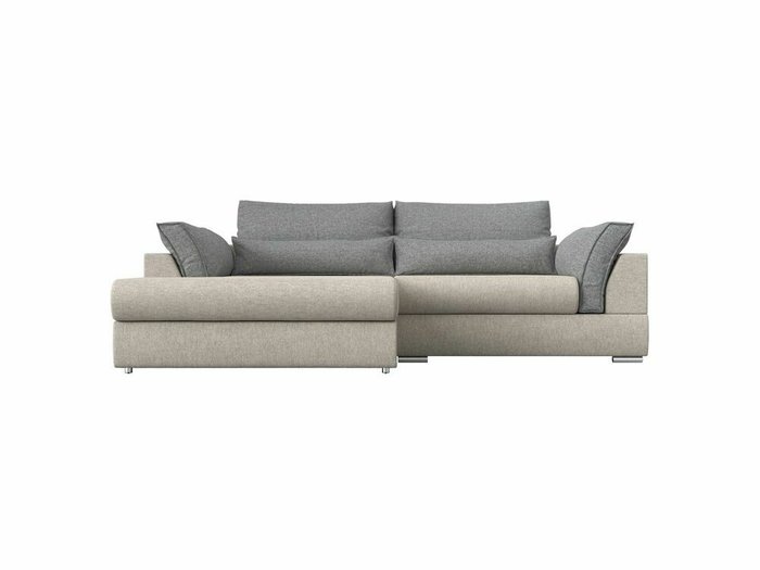 Угловой диван-кровать Пекин серо-бежевого цвета угол левый - купить Угловые диваны по цене 85999.0