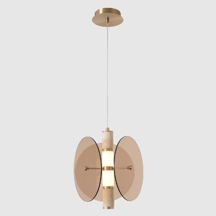 Подвесной светильник AMARILLO SP12W LED BRASS (стекло, цвет янтарный)