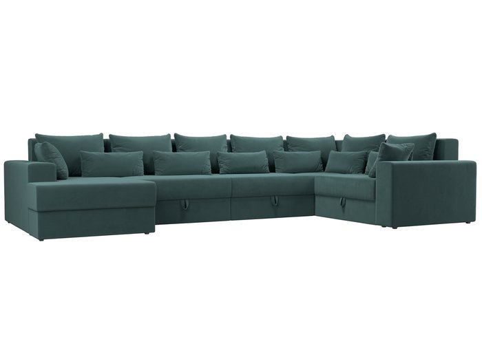 Угловой диван-кровать Мэдисон темно-бирюзового цвета правый угол