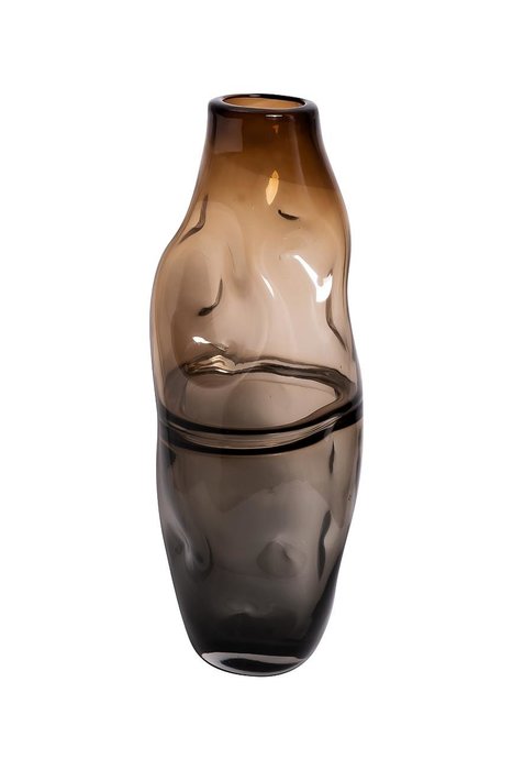 Стеклянная ваза серо-коричневого цвета