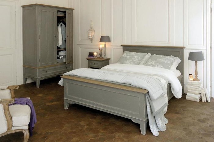 Кровать Директория серого цвета 140х200   - купить Кровати для спальни по цене 165100.0
