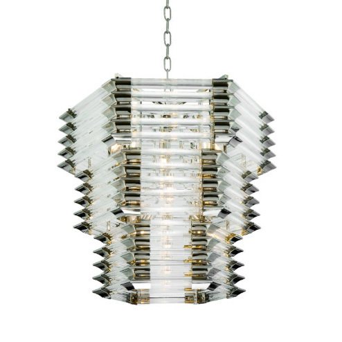 Подвесной светильник Wren nickel из прозрачных стеклянных трубок