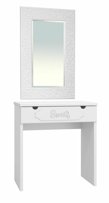 Зеркало настенное Соня Премиум в резной раме белого цвета - лучшие Настенные зеркала в INMYROOM