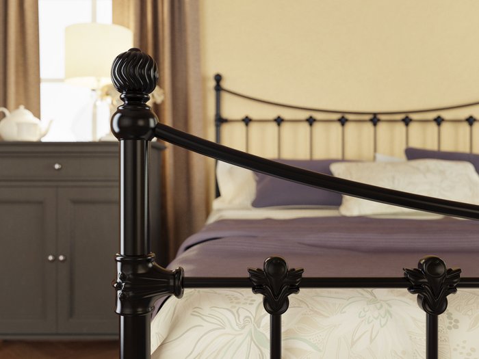 Кровать Чара 140х200 черно-глянцевого цвета - лучшие Кровати для спальни в INMYROOM