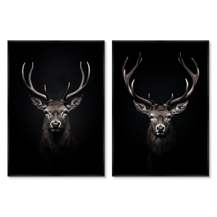 Набор из двух репродукций картин Deer in the dark 2024 год