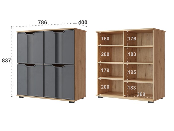 Комод Эмилия ЭЛ-45 дуб крафт золотой/графит - лучшие Комоды в INMYROOM