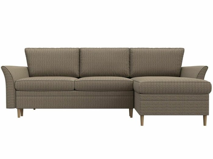 Угловой диван-кровать София бежево-коричневого цвета правый угол - купить Угловые диваны по цене 59999.0
