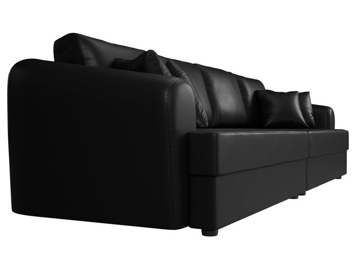 Прямой диван-кровать Милтон черного цвета (экокожа) - лучшие Прямые диваны в INMYROOM