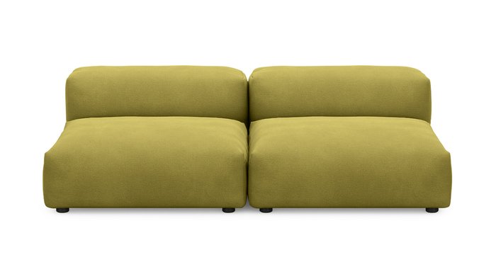 Прямой диван Фиджи сдвоенный горчично-зеленого цвета