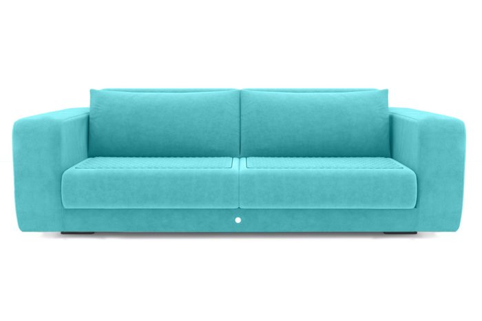 Прямой диван-кровать бирюзового цвета