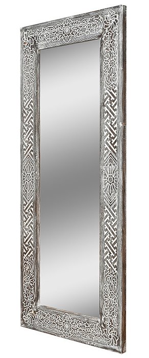 Настенное зеркало Mas Walnut 62x142 в раме из массива сосны - купить Настенные зеркала по цене 25900.0