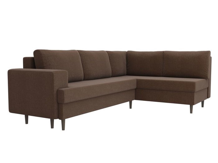 Угловой диван-кровать Сильвана коричневого цвета - лучшие Угловые диваны в INMYROOM