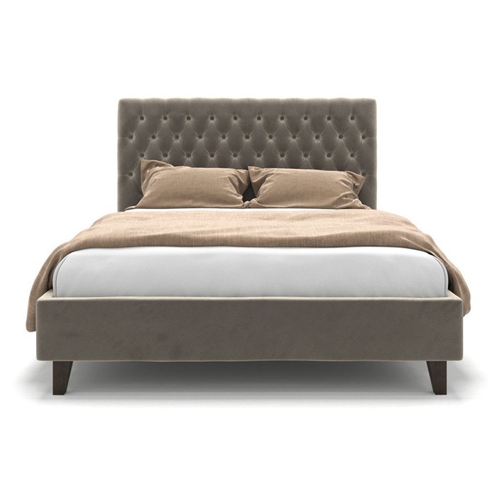 Кровать Emily серого цвета на ножках 200х200 - купить Кровати для спальни по цене 86900.0