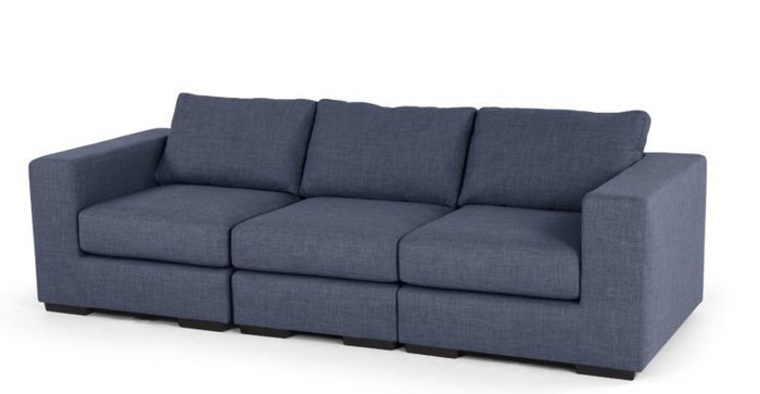 Трехместный диван MORTI синий - купить Прямые диваны по цене 59000.0