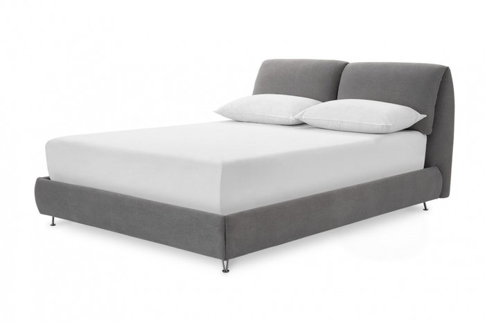 Кровать 160х200 серого цвета - купить Кровати для спальни по цене 32990.0