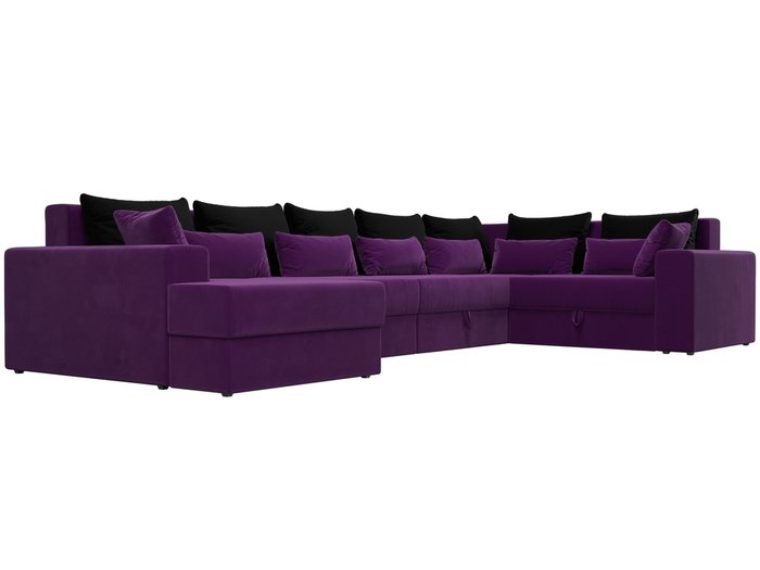 Угловой диван-кровать Мэдисон фиолетово-черного цвета правый угол - лучшие Угловые диваны в INMYROOM