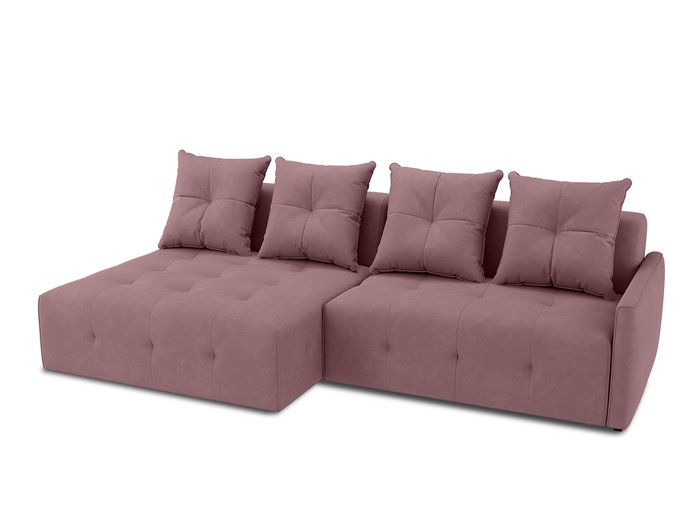 Угловой диван-кровать левый Bronks темно-розового цвета - купить Угловые диваны по цене 111000.0