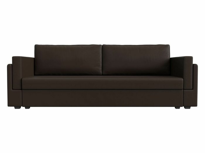 Диван-кровать Лига 007 темно-коричневого цвета (экокожа) - купить Прямые диваны по цене 27999.0