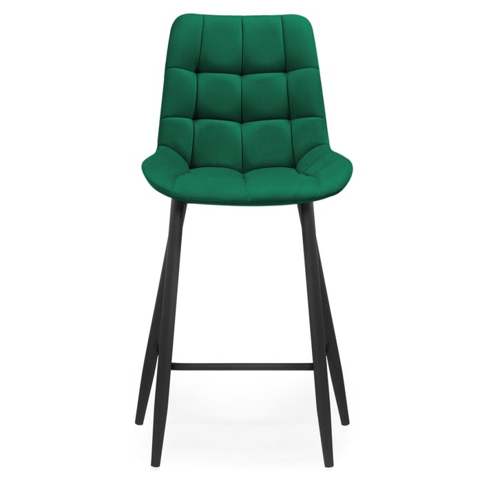 Стул полубарный Алст зеленого цвета на черных ножках - купить Барные стулья по цене 6550.0