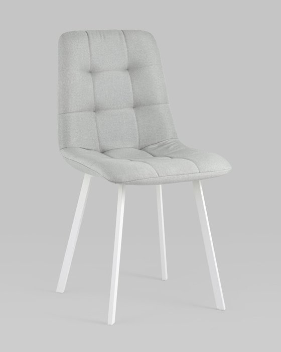 Стул Chilly светло-серого цвета с белыми ножками - купить Обеденные стулья по цене 5290.0