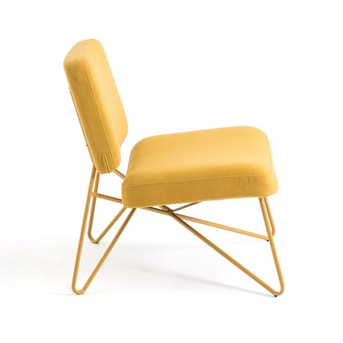 Кресло в винтажном стиле Koper желто-соломенного цвета - лучшие Интерьерные кресла в INMYROOM