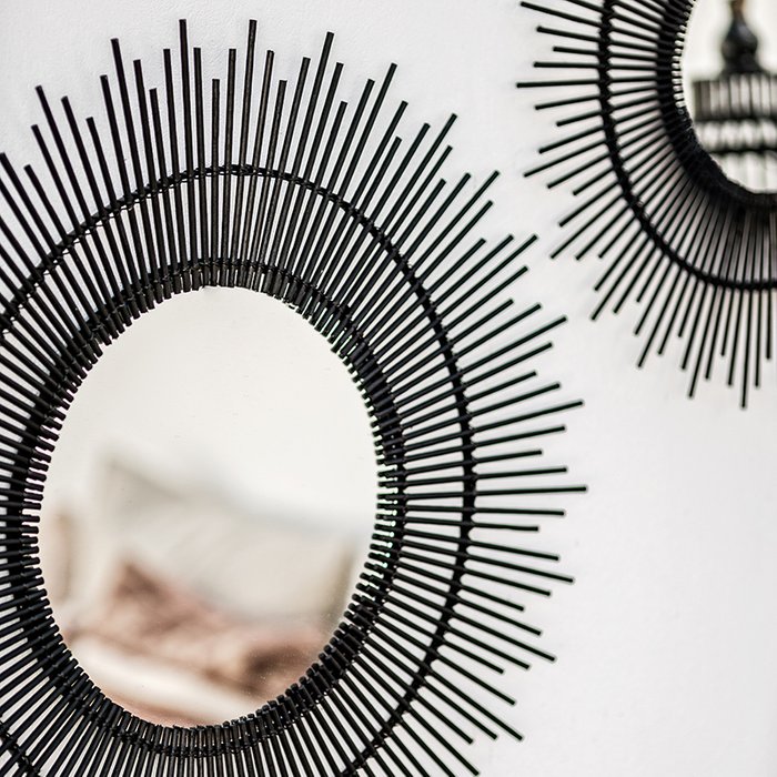 Настенное зеркало Firelle в раме черного цвета  - купить Настенные зеркала по цене 4500.0