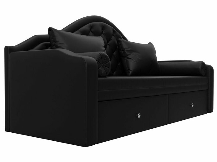 Диван-кровать Сойер черного цвета (экокожа) - лучшие Прямые диваны в INMYROOM