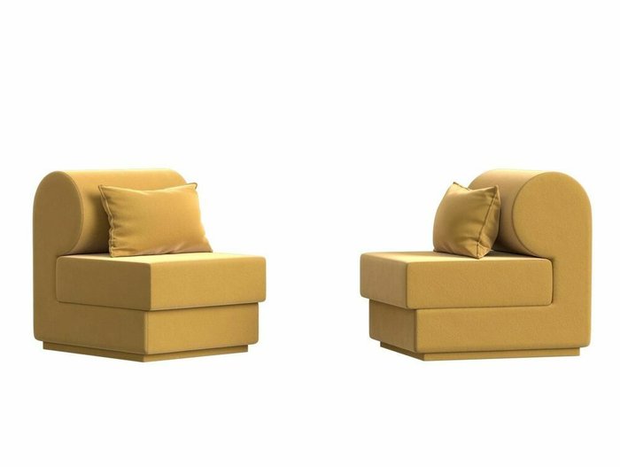 Набор из двух кресел Кипр желтого цвета - купить Комплекты мягкой мебели по цене 47998.0