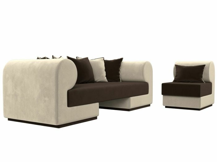 Набор мягкой мебели Кипр 2 бежево-коричневого цвета - лучшие Комплекты мягкой мебели в INMYROOM