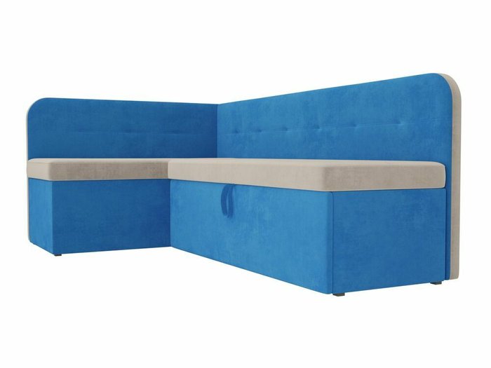 Угловой диван-кровать Форест бежево-голубого цвета левый угол - лучшие Угловые диваны в INMYROOM