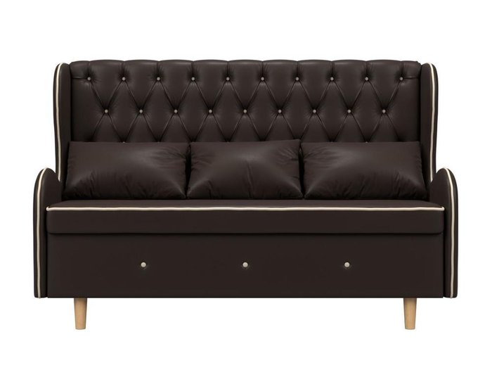 Диван Сэймон Люкс коричневго цвета (экокожа) - купить Прямые диваны по цене 35990.0