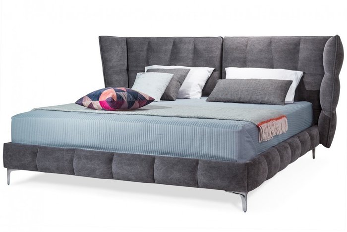 Кровать Venture Flow серого цвета 160х200 - купить Кровати для спальни по цене 145000.0
