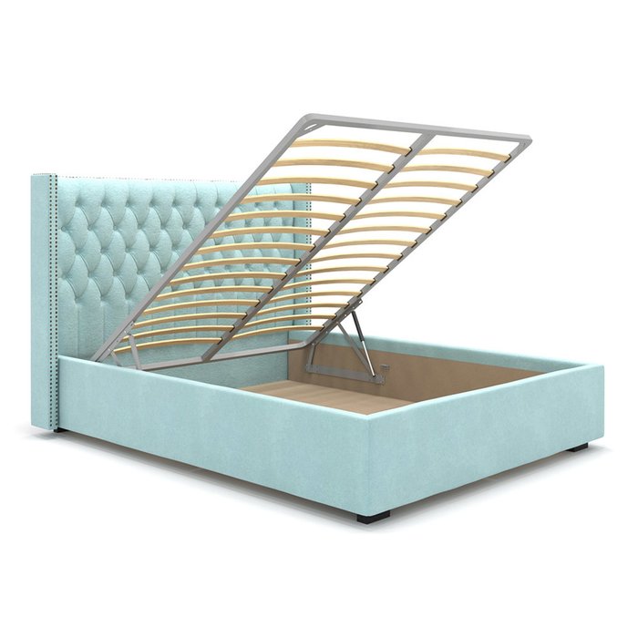  Кровать Stella с подъемным механизмом голубого цвета 200х200 - купить Кровати для спальни по цене 104100.0