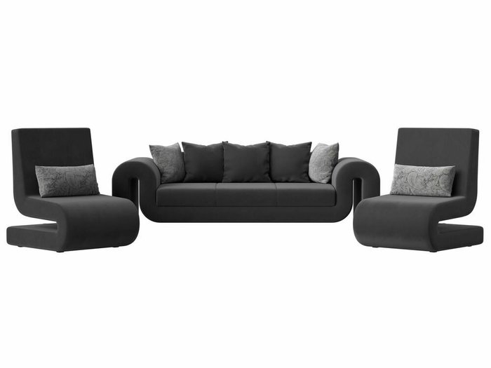 Набор мягкой мебели Волна 1 серого цвета - купить Комплекты мягкой мебели по цене 88998.0
