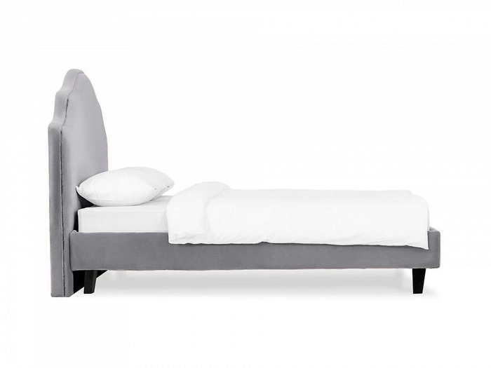 Кровать Queen II Victoria L 160х200 серого цвета с ножками черного - лучшие Кровати для спальни в INMYROOM