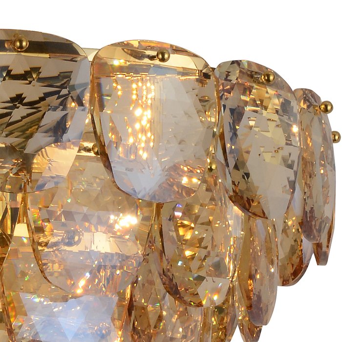 Подвесной светильник Amazone из хрустальных лепестков коньячного цвета - лучшие Подвесные люстры в INMYROOM