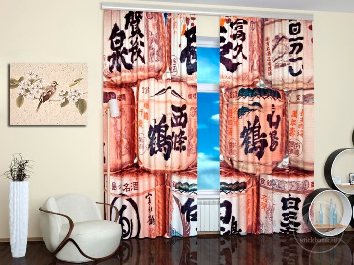 Фотошторы с печатью:  Японские кубики - купить Шторы по цене 3990.0