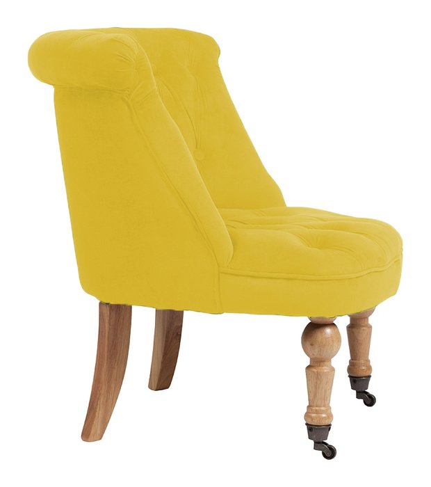 Кресло Amelie French Country Chair в обивке из велюра желтого цвета - лучшие Интерьерные кресла в INMYROOM
