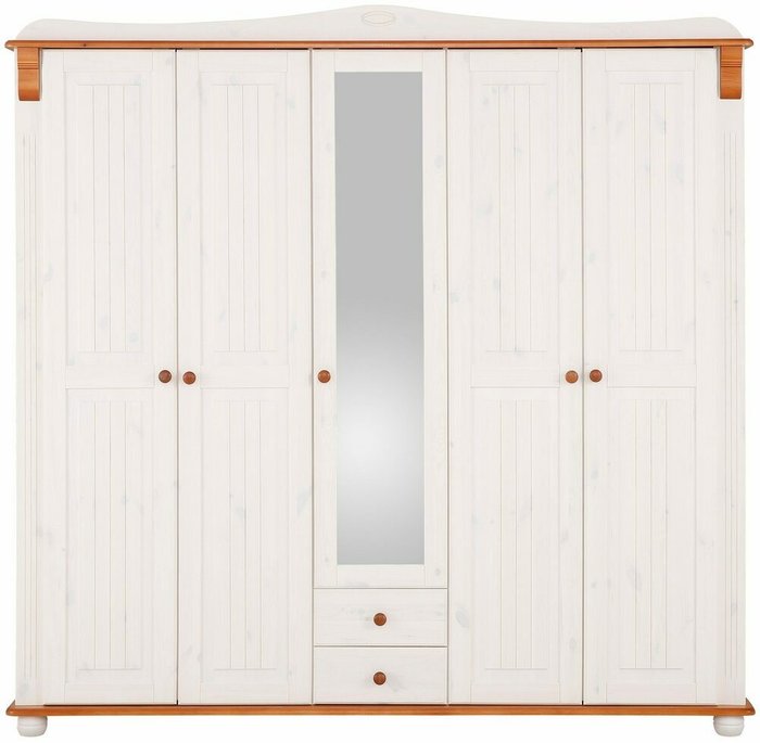 Шкаф из массива сосны Адель в белом цвете - лучшие Шкафы распашные в INMYROOM