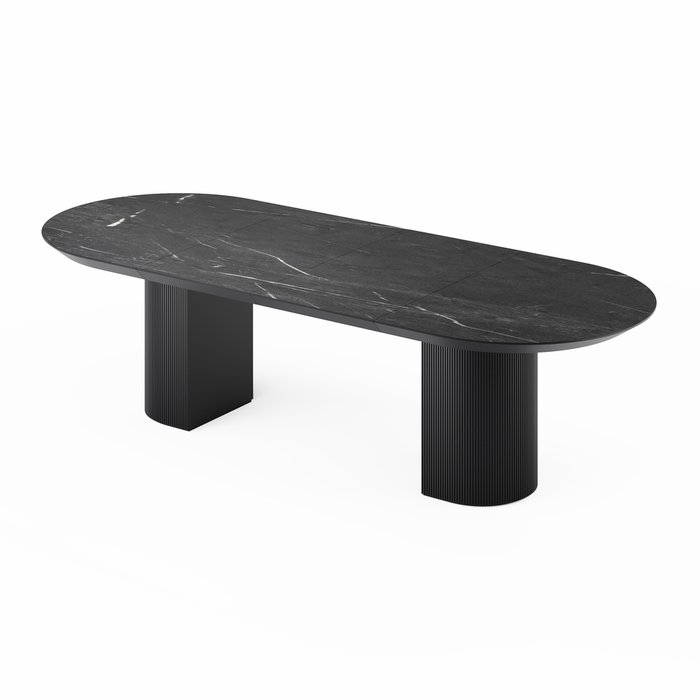 Раздвижной обеденный стол Гиртаб S со столешницей цвета черный мрамор - лучшие Обеденные столы в INMYROOM