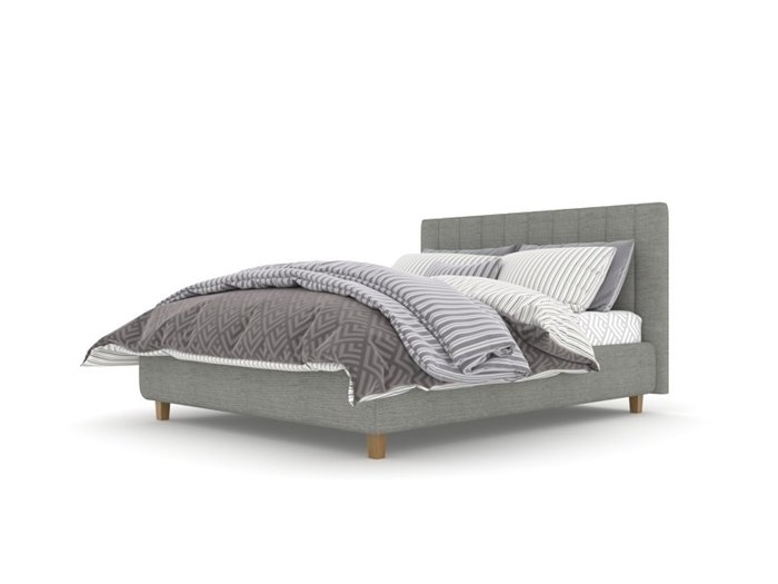 Кровать Гонконг Box High 160х200 серого цвета с подъемным механизмом - лучшие Кровати для спальни в INMYROOM