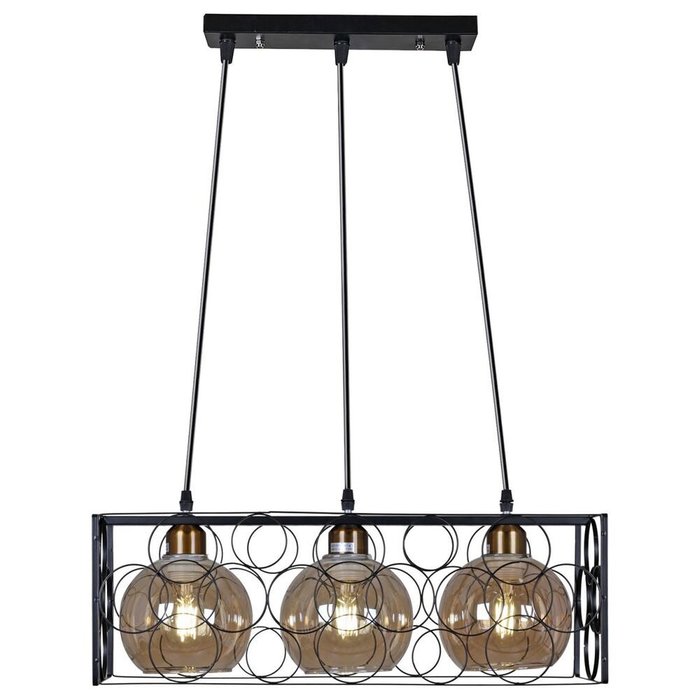 Подвесная люстра 04348-0.4-03 BK (стекло, цвет коричневый)