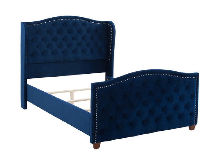 Кровать Marcella темно-синего цвета 160х200  - купить Кровати для спальни по цене 105000.0