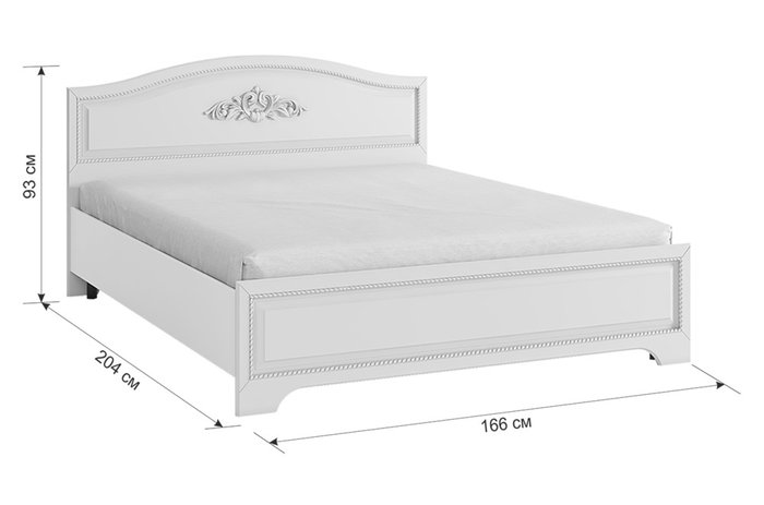 Кровать Белла 160х200 белого цвета без подъемного цвета - купить Кровати для спальни по цене 29190.0