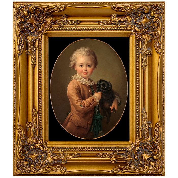 Репродукция картины Мальчик с черным спаниэлем