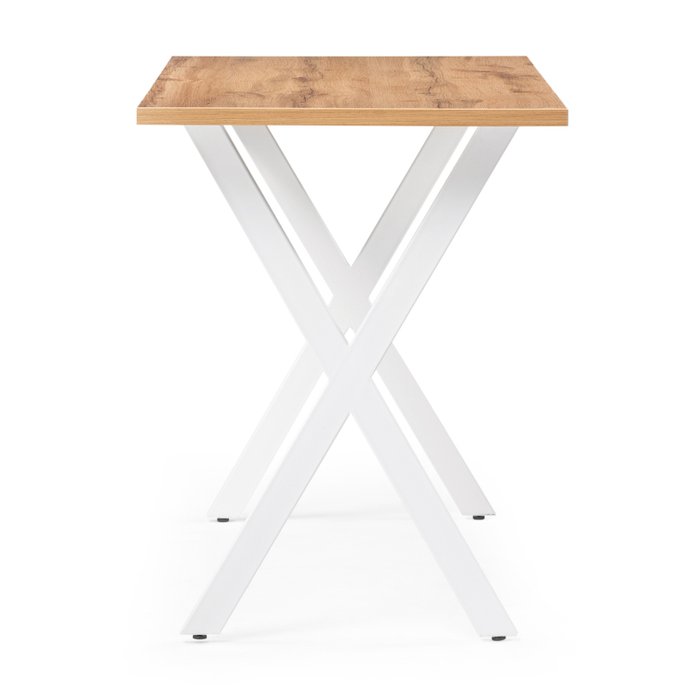 Обеденный стол Алеста Лофт светло-коричневого цвета на белых ножках - лучшие Обеденные столы в INMYROOM