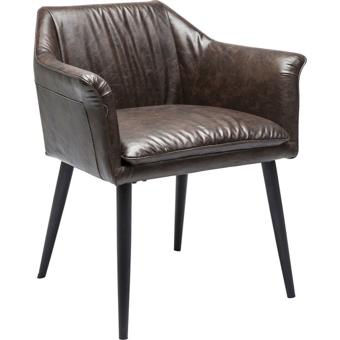Стул с подлокотниками Diner коричневого цвета - лучшие Обеденные стулья в INMYROOM