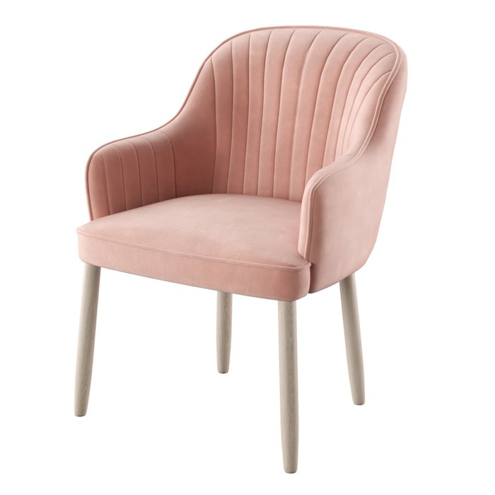 Стул-кресло мягкий Melisa розового цвета