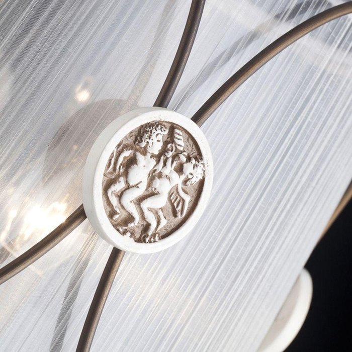 Подвесная люстра MAYTONI Letizia с белым абажуром - купить Подвесные люстры по цене 12890.0